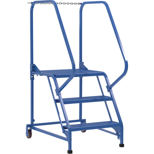 &eacute;chelle d'entretien, 3 marches, Largeur de la marche 23-9/16", Hauteur de la plateforme 30", Acier Rock Safety Industrial Ltd