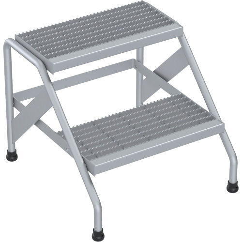 Escabeau en aluminium, 2 marche(s), 22-13/16" la x 24-9/16" lo x 20" h, Capacit&eacute; 500 lb Rock Safety Industrial Ltd