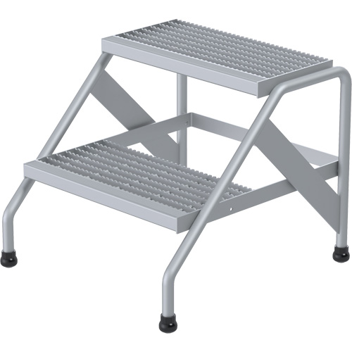 Escabeau en aluminium, 2 marche(s), 22-13/16" la x 24-9/16" lo x 20" h, Capacit&eacute; 500 lb Rock Safety Industrial Ltd