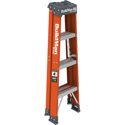 Escabeau BuildMan, 4', Fibre de verre, Capacit&eacute; 300 lb, Type 1A Rock Safety Industrial Ltd