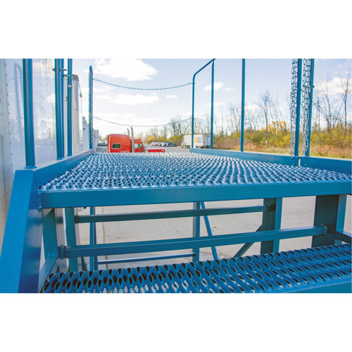 Snow Ladder, Steel, 10 Steps, 99" H, 85-1/2" D, 48" Step, Serrated Rock Safety Industrial Ltd