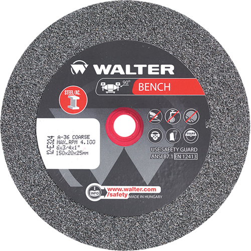 Bench Grinding Wheels, 6" x 3/4", 1" Arbor, 1 Rock Safety Industrial Ltd