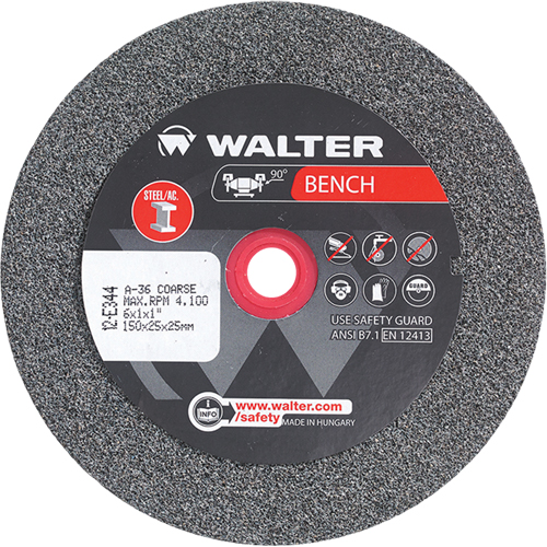 Bench Grinding Wheels, 6" x 1", 1" Arbor, 1 Rock Safety Industrial Ltd