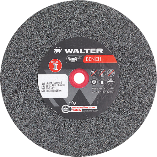 Bench Grinding Wheels, 8" x 1", 1" Arbor, 1 Rock Safety Industrial Ltd
