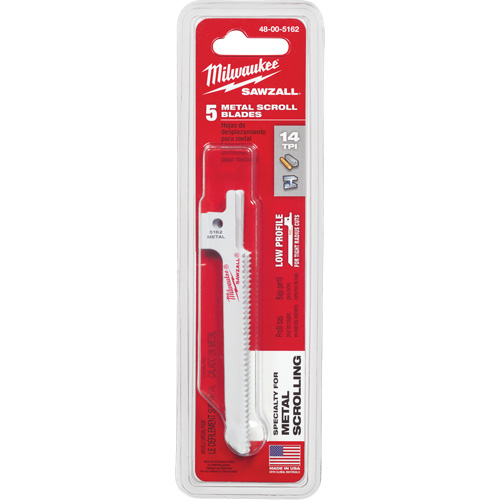 Sawzall&reg; Reciprocating Saw Blade, Bi-Metal, 14 TPI, 3-5/8" L x 5/16" W Rock Safety Industrial Ltd