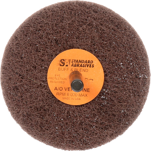 Meule Buff & Blend Standard Abrasives, 3" dia. x 1" la, Arbre 1/4", Oxyde d'aluminium Rock Safety Industrial Ltd