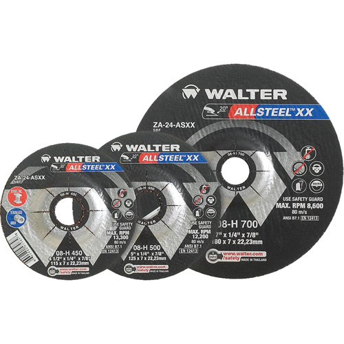 Allsteel XX Depressed Centre Grinding Wheels, 9" x 1/4", 7/8" Arbor, Type 27 Rock Safety Industrial Ltd