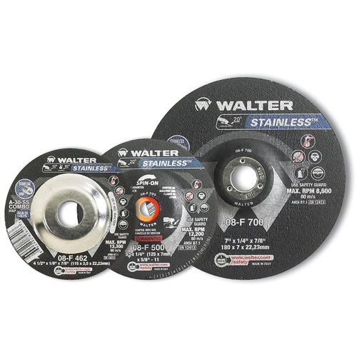 STAINLESS Grinding and Cutting Wheel, 4-1/2" x 1/4", 5/8"-11 Arbor, Type 28S, Aluminum Oxide, 13300 RPM Rock Safety Industrial Ltd