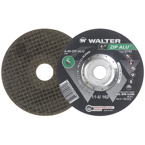 Zip Alu Cut-Off Wheel, 6" x 3/64", 7/8" Arbor, Type 27, Aluminum Oxide, 10200 RPM Rock Safety Industrial Ltd