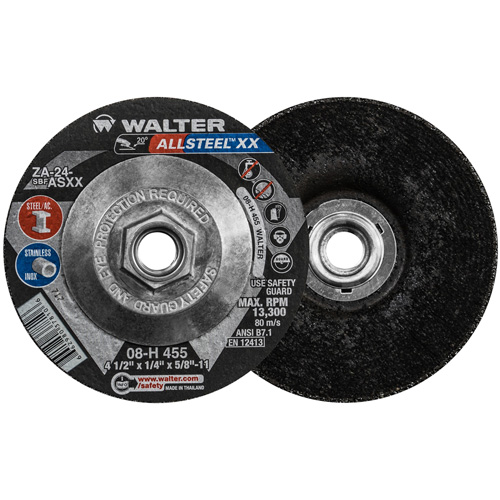 HP XX Grinding Wheel, 4-1/2" x 1/4", 5/8"-11 Arbor, Aluminum Oxide, Type 27 Rock Safety Industrial Ltd