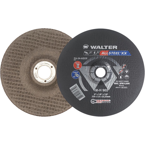 Allsteel XX Depressed Centre Grinding Wheels, 9" x 1/8", 7/8" Arbor, Type 27 Rock Safety Industrial Ltd
