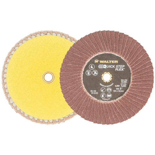 QUICK-STEP FLEX Flap Disc, 5" x Type 29, 120 Grit, Aluminum Oxide Rock Safety Industrial Ltd