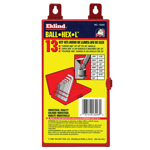 Cl&eacute; hexagonale &agrave; embout sph&eacute;rique, embout Hexagonale, 1/20" x 2,8" lo, Forme en L Rock Safety Industrial Ltd