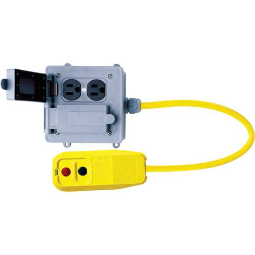 GFCI Quad Outlet Boxes, 120 V, 15 A, 6' Cord Rock Safety Industrial Ltd