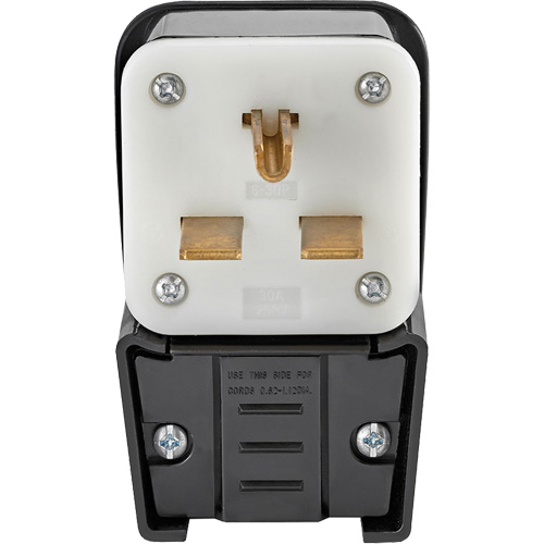 Fiche de rallonge &agrave; angle de mise &agrave; la terre de qualit&eacute; industrielle, Nylon tr&egrave;s r&eacute;sistant, 30 A Rock Safety Industrial Ltd