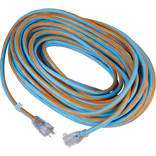 Cordon rallonge verrouillable toute saison en caoutchouc TPE Arctic Blue, Toutes saisons, SJEOW, AWG 12/3, 15 A, 100' Rock Safety Industrial Ltd