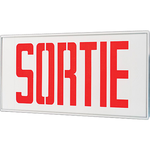Stella Exit Signs - Sortie, LED, Hardwired, 17-1/2" L x 18-1/2" W, French Rock Safety Industrial Ltd