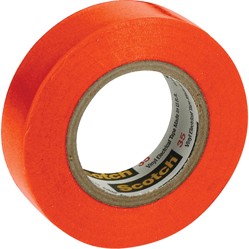 Rubans en vinyle pour codage en couleurs 35 Scotch, 12,7 mm (1/2") x 20,1 m (66'), Orange, 7 mils Rock Safety Industrial Ltd