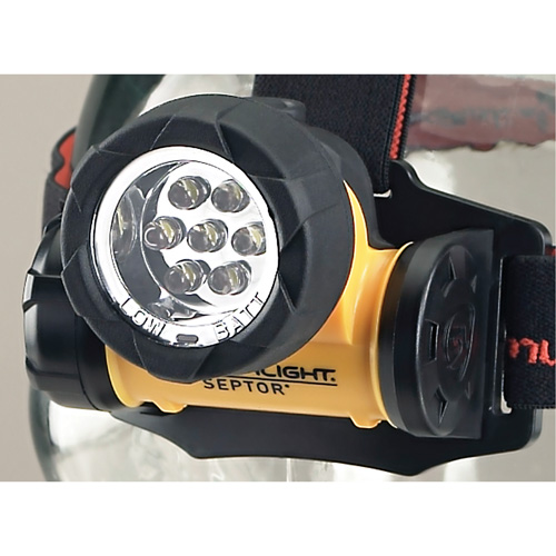 Lampes frontales Septor, DEL, 120 lumens, 3,5 hres de fonctionnement, piles AAA Rock Safety Industrial Ltd