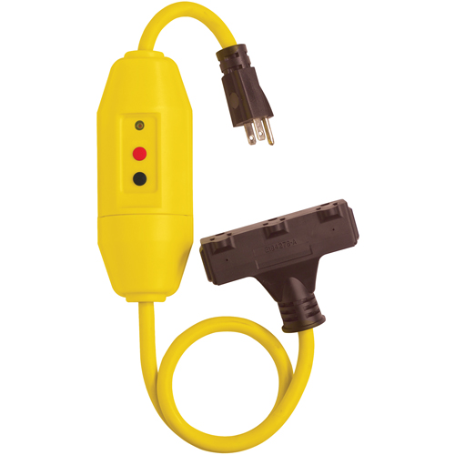 GFCI Protected Tri-Cords, 120 V, 15 A, 2' Cord Rock Safety Industrial Ltd