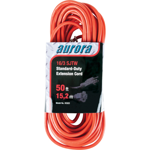 Extension Cord, Indoor/Outdoor, SJTW, 16/3 AWG, 13 A, 50' Rock Safety Industrial Ltd
