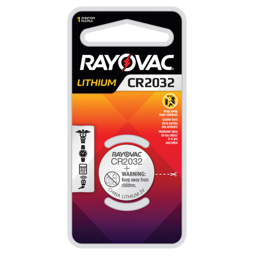 CR2032 Lithium Coin Cell Battery, 3 V Rock Safety Industrial Ltd