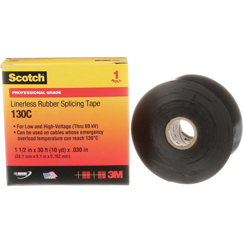 Scotch&reg; Linerless Rubber Splicing Tape, 38 mm (1-1/2") " W, 9 m (30') " L Rock Safety Industrial Ltd