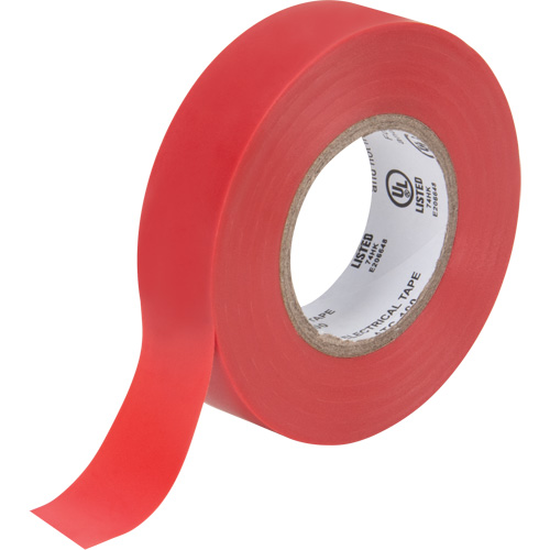 Electrical Tape, 19 mm (3/4") x 18 M (60'), Red, 7 mils Rock Safety Industrial Ltd