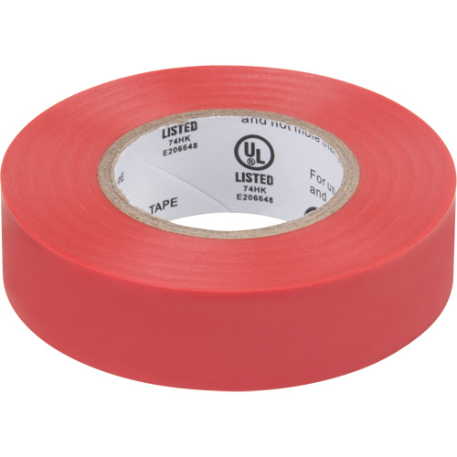 Electrical Tape, 19 mm (3/4") x 18 M (60'), Red, 7 mils Rock Safety Industrial Ltd