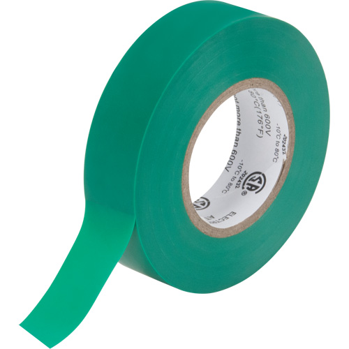 Ruban isolant, 19 mm (3/4") x 18 m (60'), Vert, 7 mils Rock Safety Industrial Ltd