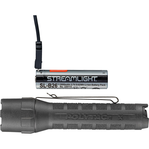 Lampe tactique ProTac X USB, DEL, 600 lumens, Piles Rechargeable/CR123A Rock Safety Industrial Ltd