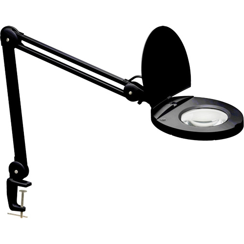 Adjustable Magnifier Lamp, 5 Diopter, LED Light, 47" Arm, C-Clamp, Black Rock Safety Industrial Ltd