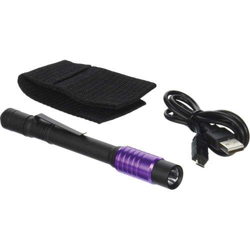 Lampe stylo UV avec port de recharge micro USB Stylus Pro, DEL, Piles Rechargeable Rock Safety Industrial Ltd