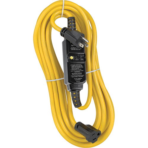 Self-Test Automatic Reset GFCI Cord Set, 120 V, 15 A, 25' Cord Rock Safety Industrial Ltd