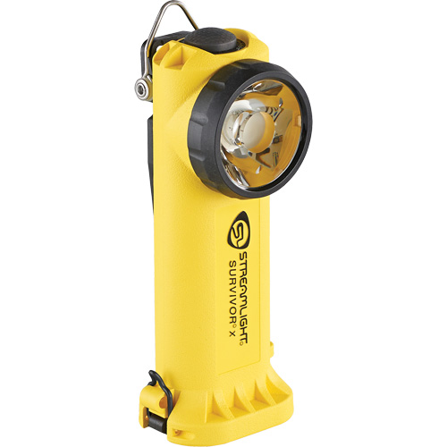 Lampe de pompier &agrave; angle droit Survivor X, DEL, 250 lumens, Piles Rechargeable/AA Rock Safety Industrial Ltd