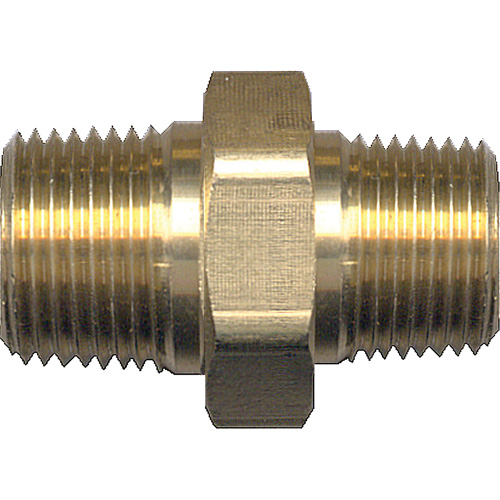 Reducing Hex Nipple, Brass, 1/4" x 1/8", NPT x NPT Rock Safety Industrial Ltd
