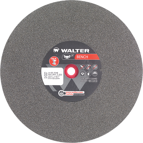 Bench Grinding Wheel, 10" x 1-1/4", 1" Arbor, 1 Rock Safety Industrial Ltd