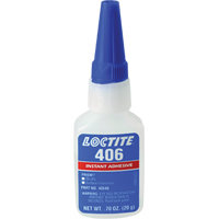 Adh&eacute;sif instantan&eacute; Prism 406, Transparent, Bouteille, 0,7 liq. oz. Rock Safety Industrial Ltd
