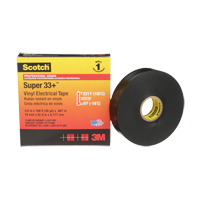 Ruban isolant en vinyle Super 33+ Scotch, 19 mm (3/4") x 33 m (108'), Noir, 7 mils Rock Safety Industrial Ltd