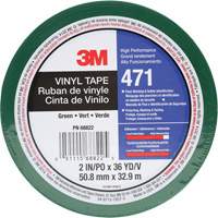 471 Vinyl Tape, 50.8 mm (2") W x 32.9 m (108') L, 5.2 mils, Green Rock Safety Industrial Ltd