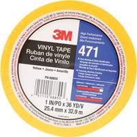 471 Vinyl Tape, 25.4 mm (1") W x 32.9 m (108') L, 5.2 mils, Yellow Rock Safety Industrial Ltd