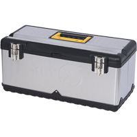 JPSTB-22 Boîte &agrave; outils en acier inoxydable, 11" P x 22-1/2" la x 10-3/4" h, Noir/Gris Rock Safety Industrial Ltd