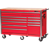 PRC5610 Pro Series Roller Cabinet, 10 Drawers, 55-9/10" W x 24-1/10" D x 39-7/10" H, Red Rock Safety Industrial Ltd