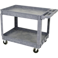 JPTC-3624 Heavy-Duty Polypropylene Shop Cart, 2 Tiers, 46" W x 25-1/2" D x 33-1/4" H, 500 lbs. Cap. Rock Safety Industrial Ltd