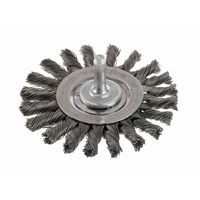 Brosses rotatives &agrave; fils nou&eacute;s - Brosse rotative &agrave; fils nou&eacute;s a/queue 1/4", fils nou&eacute;s standards, Dia. 3", Fils 0,014", Acier Rock Safety Industrial Ltd