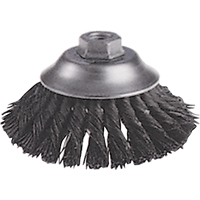 Brosses-boisseau &agrave; fils nou&eacute;s - Brosse-boisseau &eacute;vas&eacute;e, Dia. 6", Fils 0,02", Arbre 5/8"-11, Acier Rock Safety Industrial Ltd