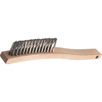 Brosses de grattage &agrave; manche long, rainure en V, Acier inoxydable, 3 x 14 rangs de fils, Longueur 13-3/4" Rock Safety Industrial Ltd