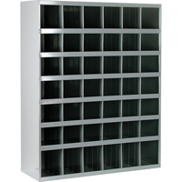 Steel Storage Bin Cabinet, 33-3/4" W x 12" D x 42" H, Grey Rock Safety Industrial Ltd