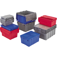 Contenants de distribution Flipak en plastique poly&eacute;thyl&egrave;ne (PE), 11,8" x 9,8" x 7,7", Gris Rock Safety Industrial Ltd