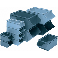 Bac en acier, Cap. 100 lb, 4-1/2" la x 8" p x 4-1/2" h, Bleu Rock Safety Industrial Ltd